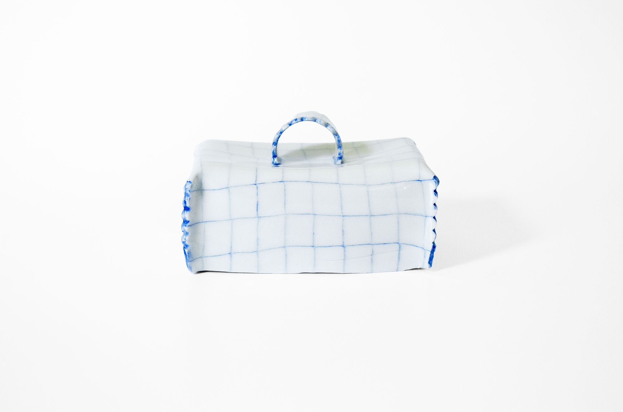 Nerikomi Check Pattern Butter Dish with Lid