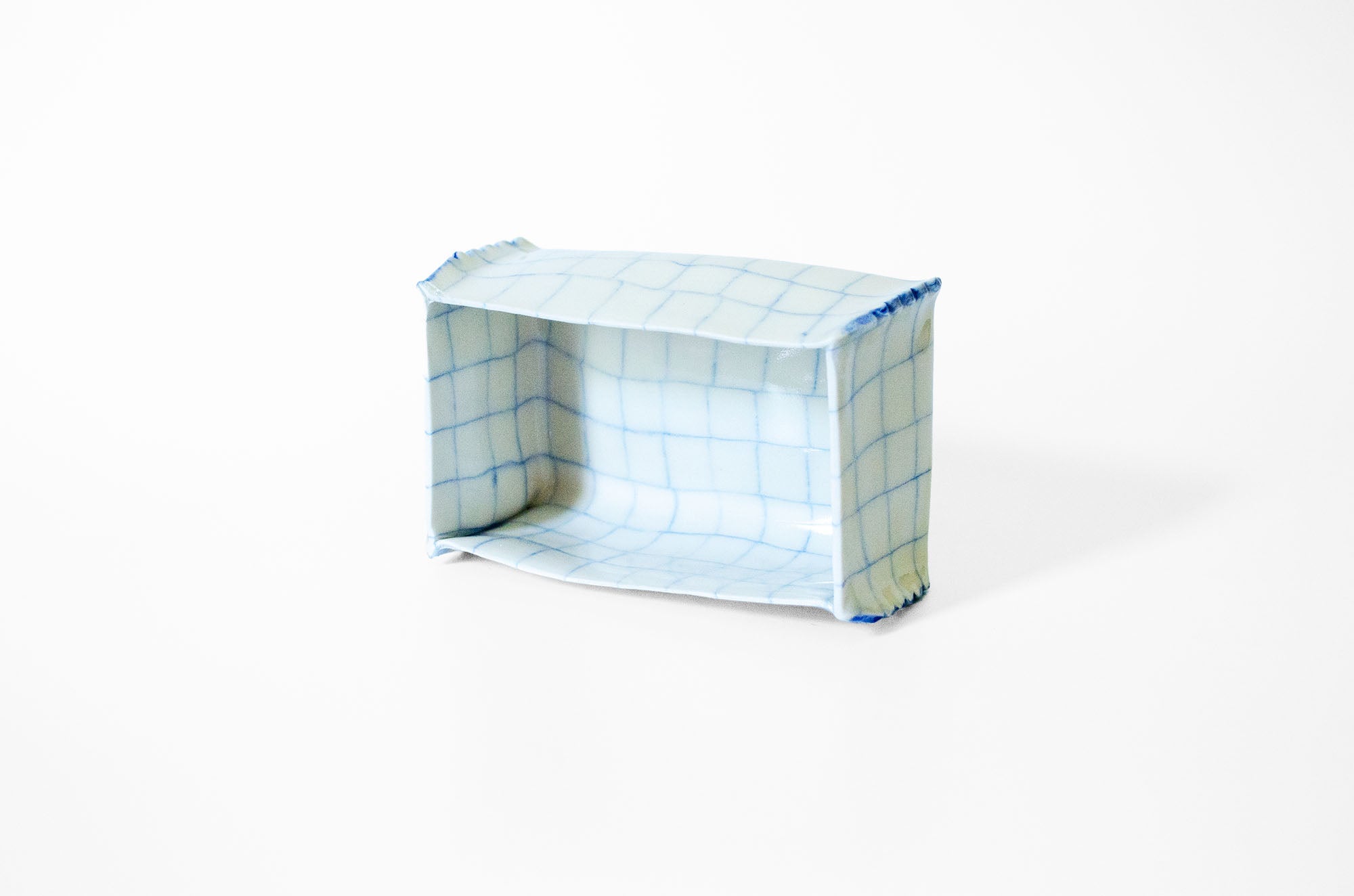 Nerikomi Check Pattern Butter Dish with Lid