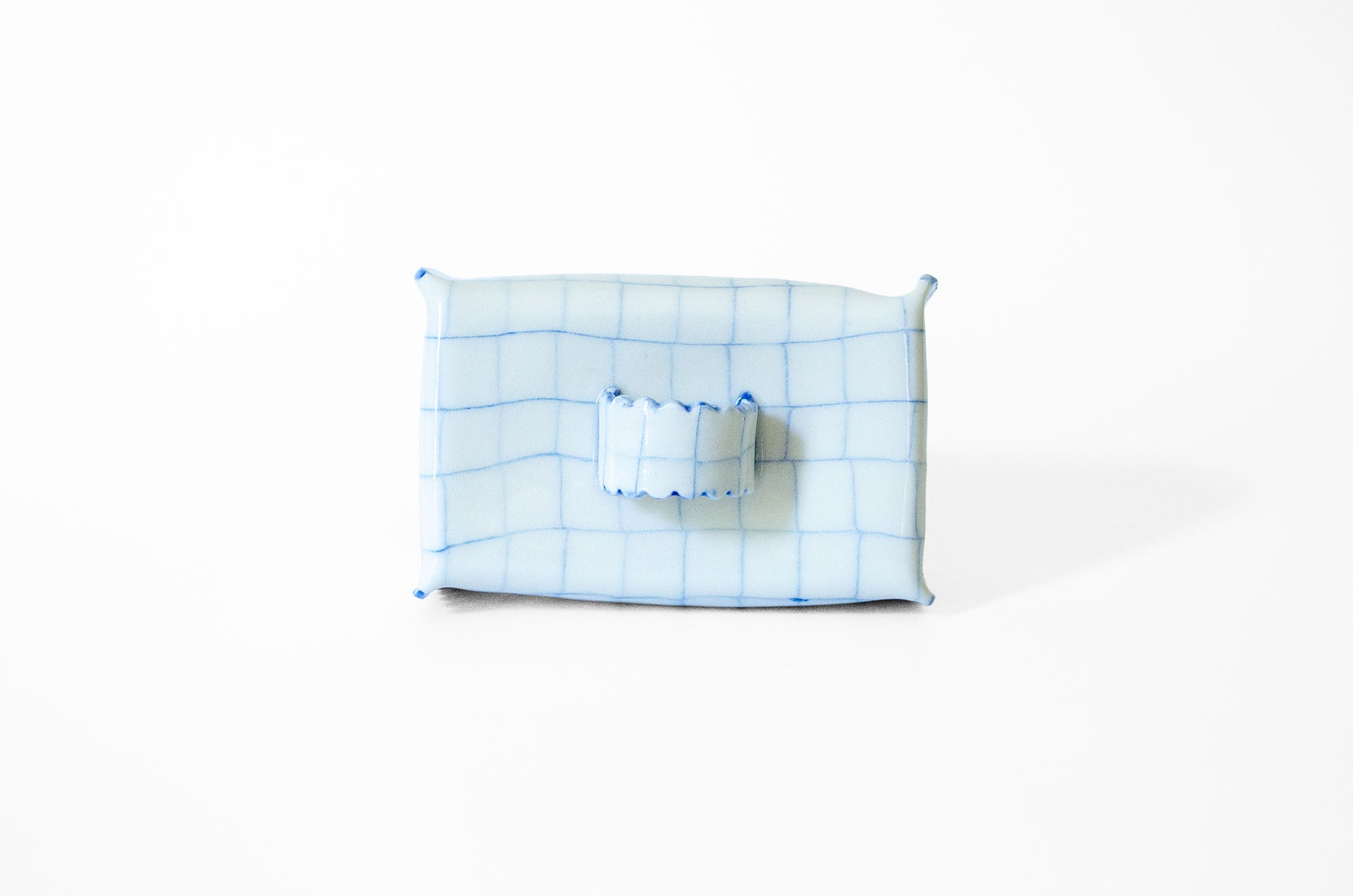 Nerikomi Check Pattern Butter Dish with Lid