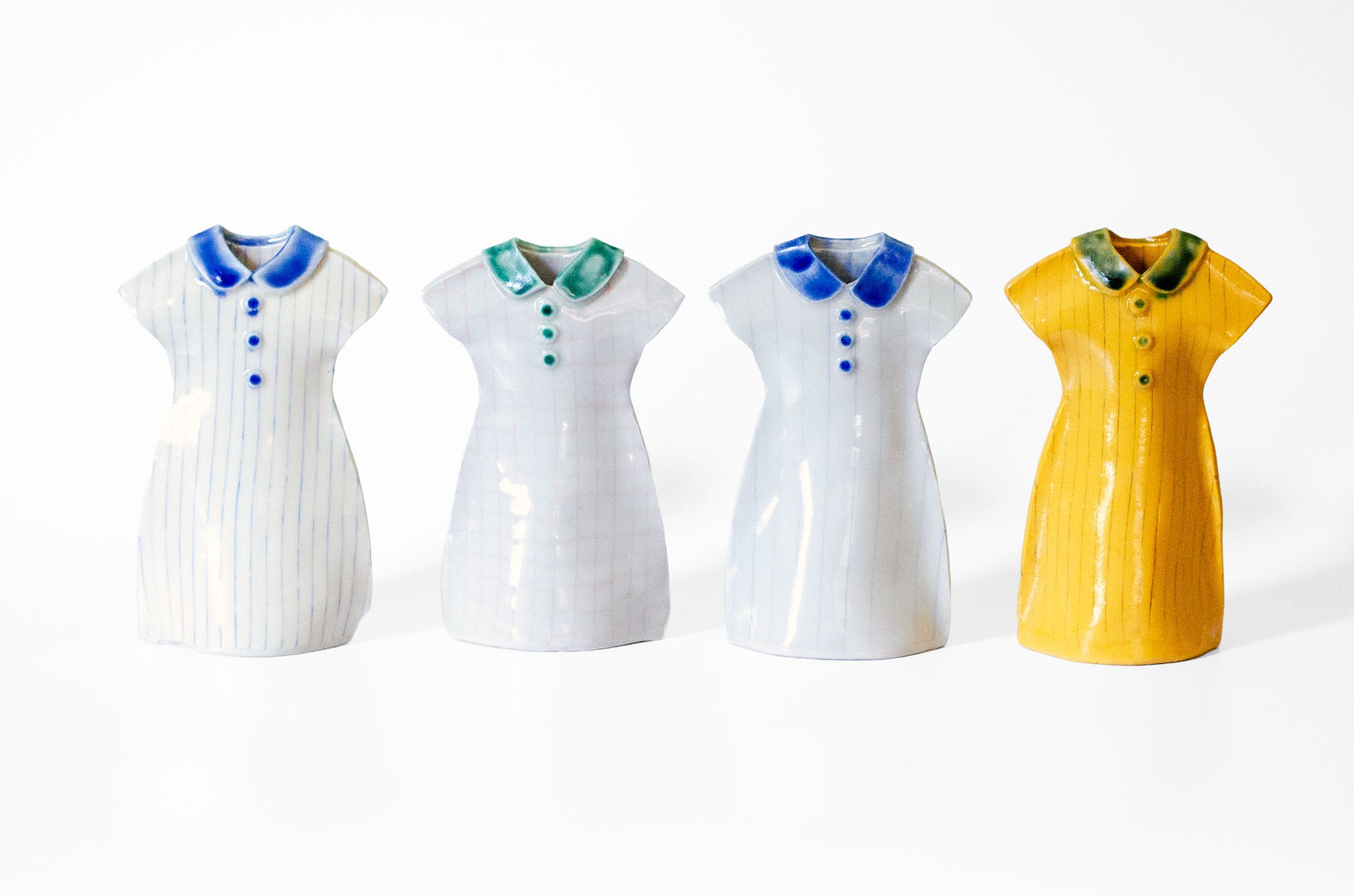 Nerikomi Porcelain Dress Shape Bud Vase