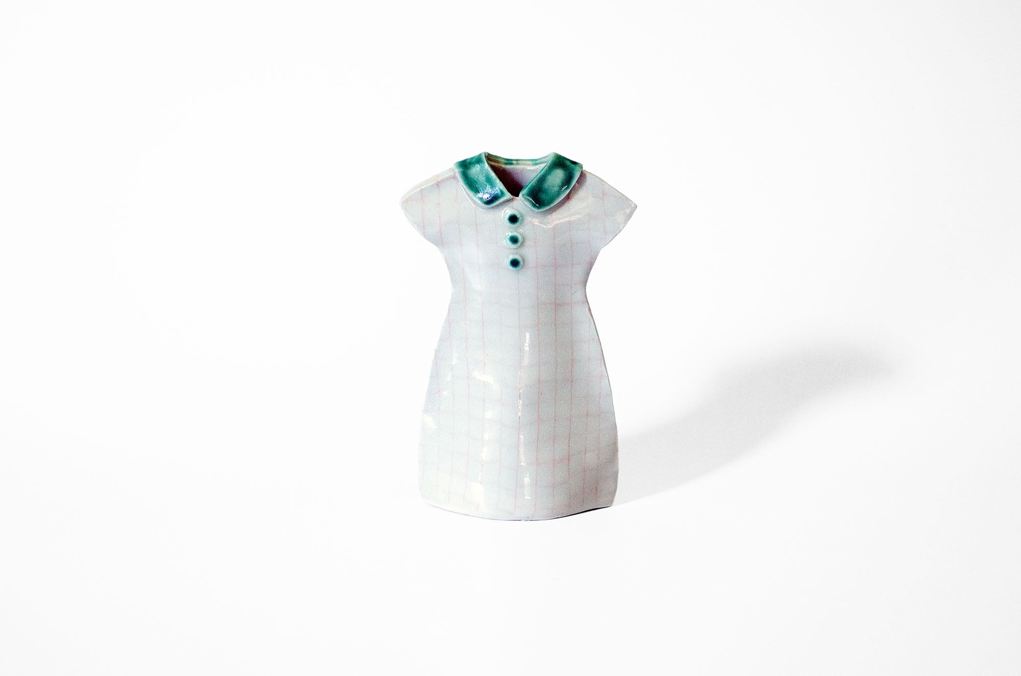 Nerikomi Porcelain Dress Shape Bud Vase
