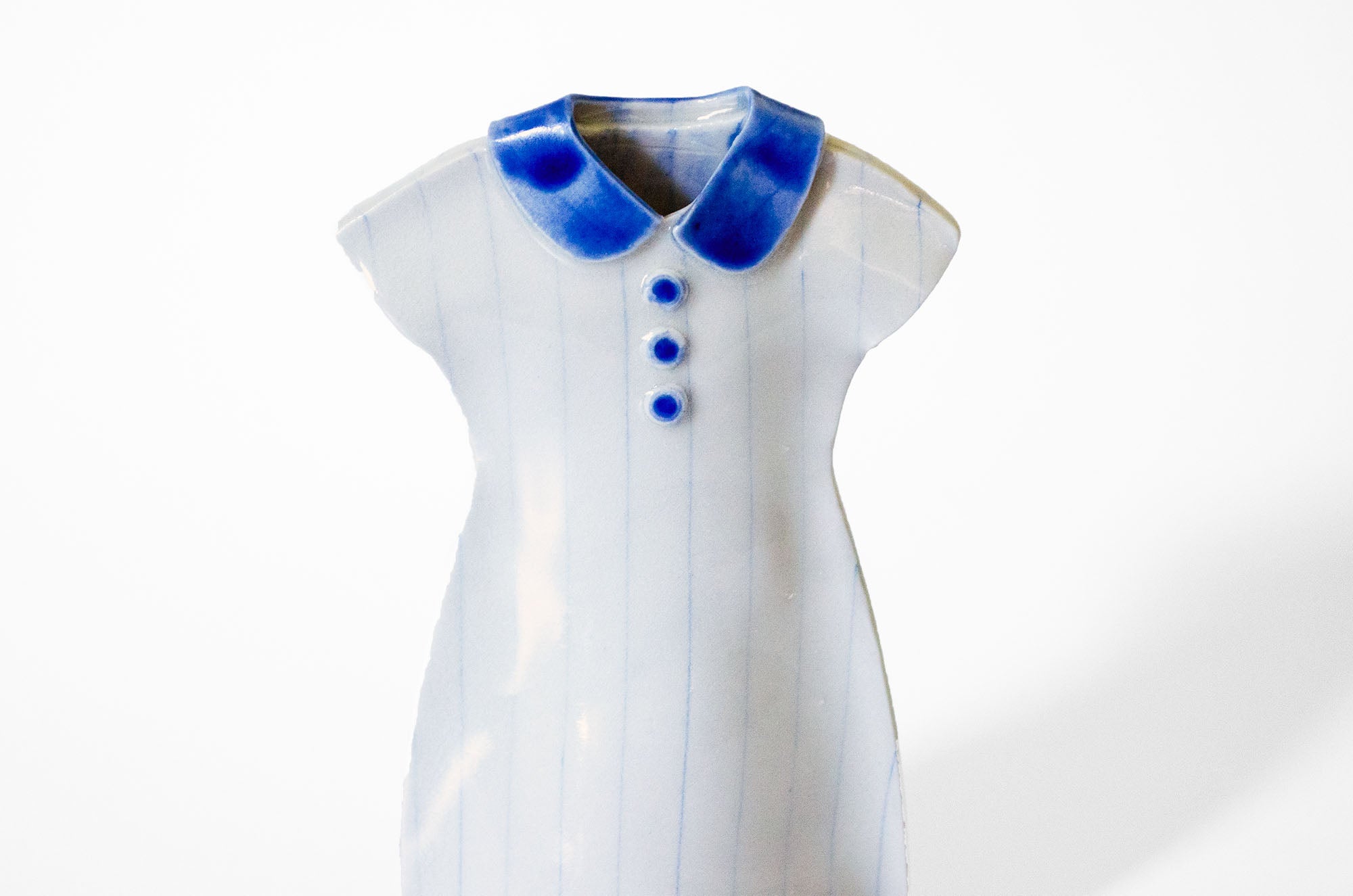 Nerikomi Porcelain Dress Shape Bud Vase