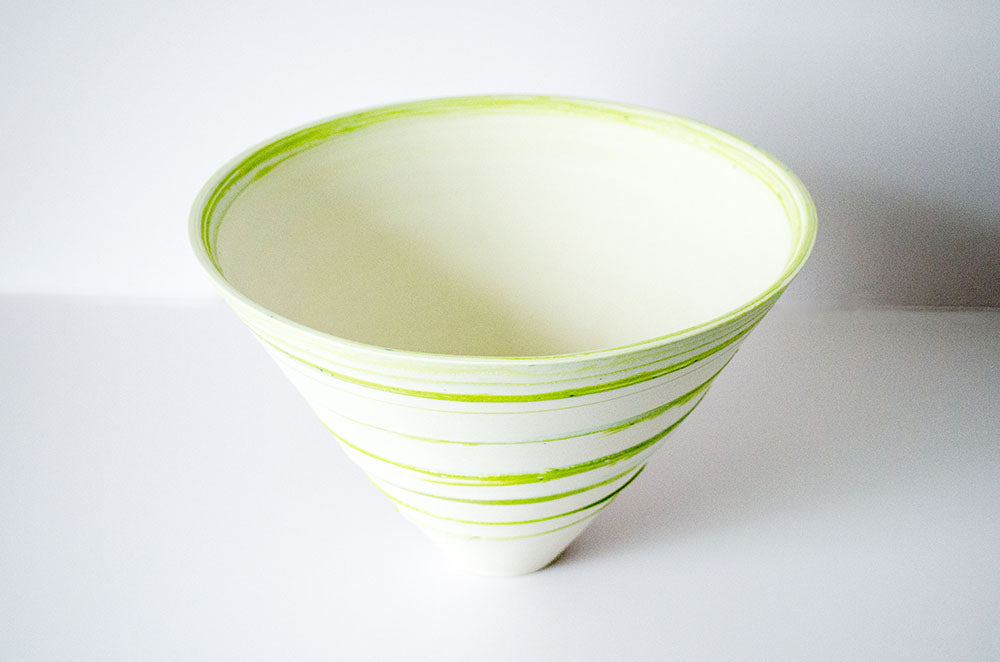 Lime Green Glaze Nerikomi Bowl
