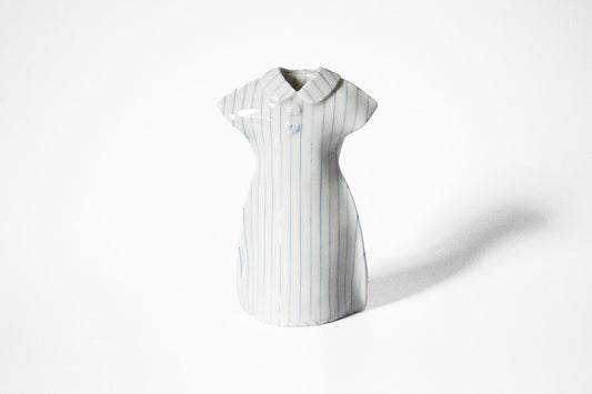 Nerikomi Porcelain Dress Shape Bud Vase