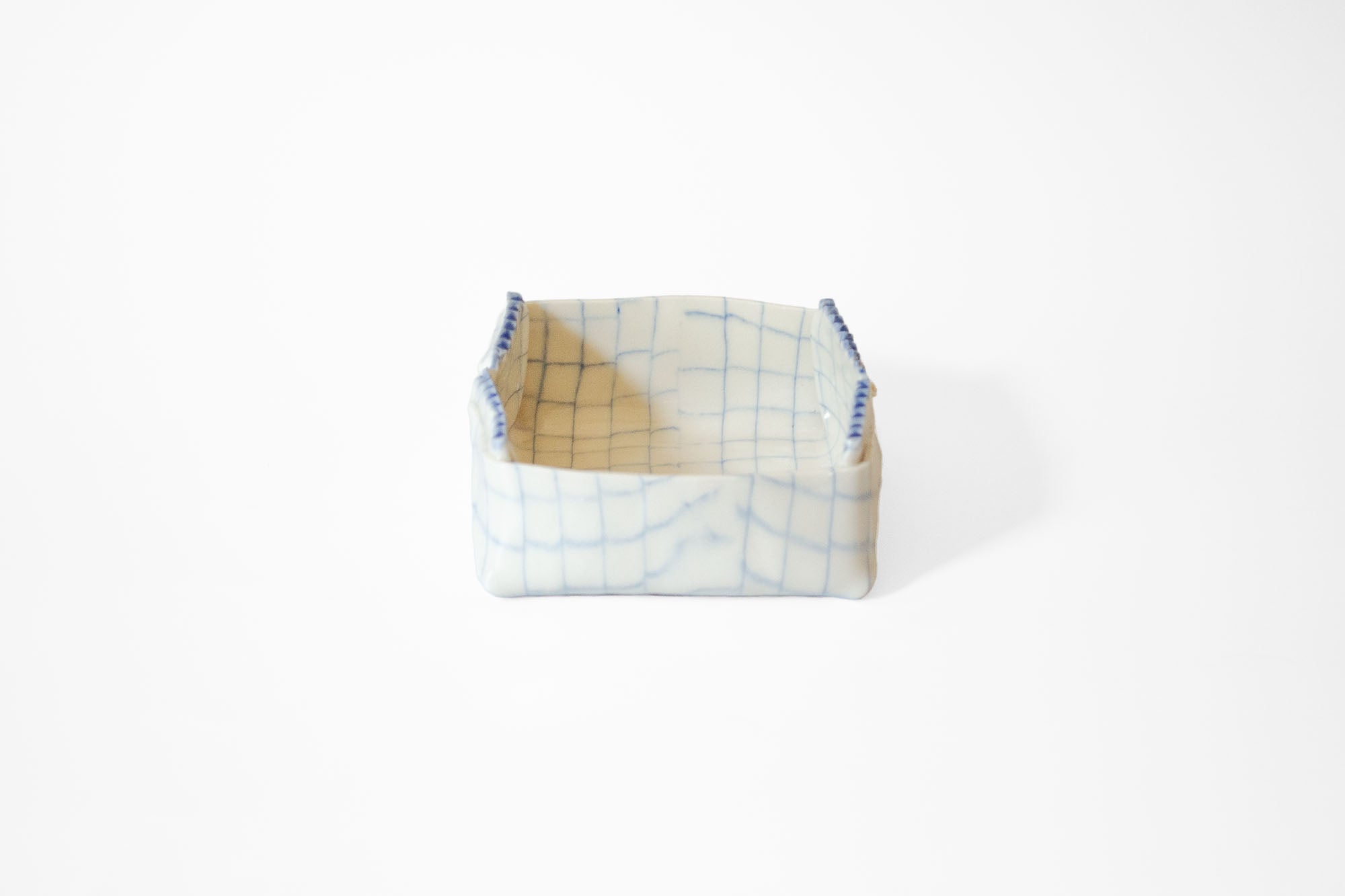 Nerikomi Check Pattern Origami Box Bowl