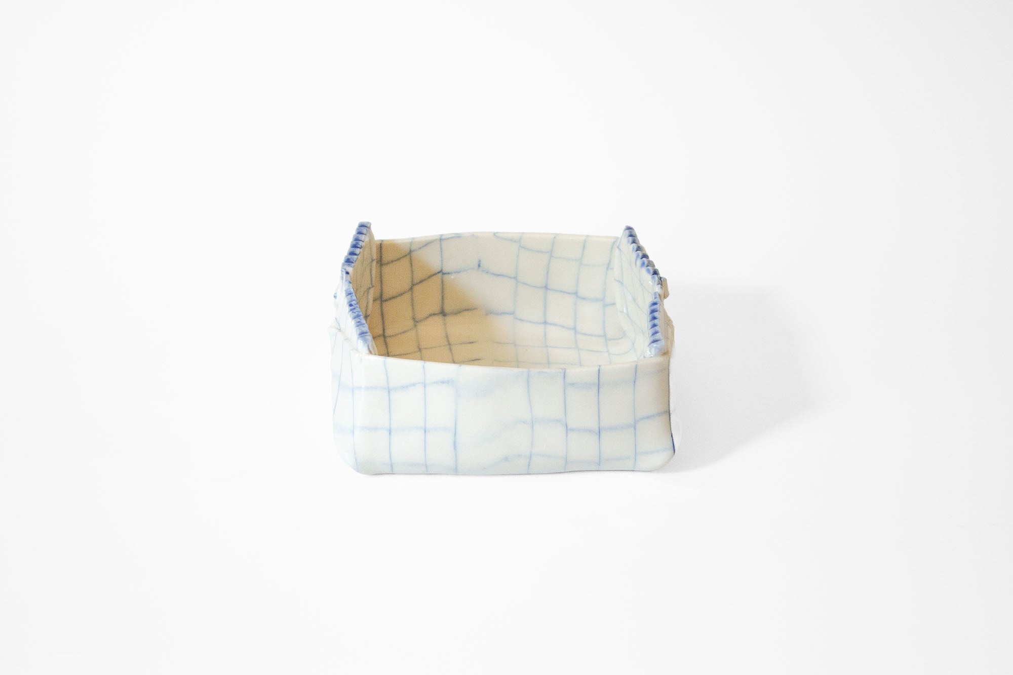 Nerikomi Check Pattern Origami Box Bowl