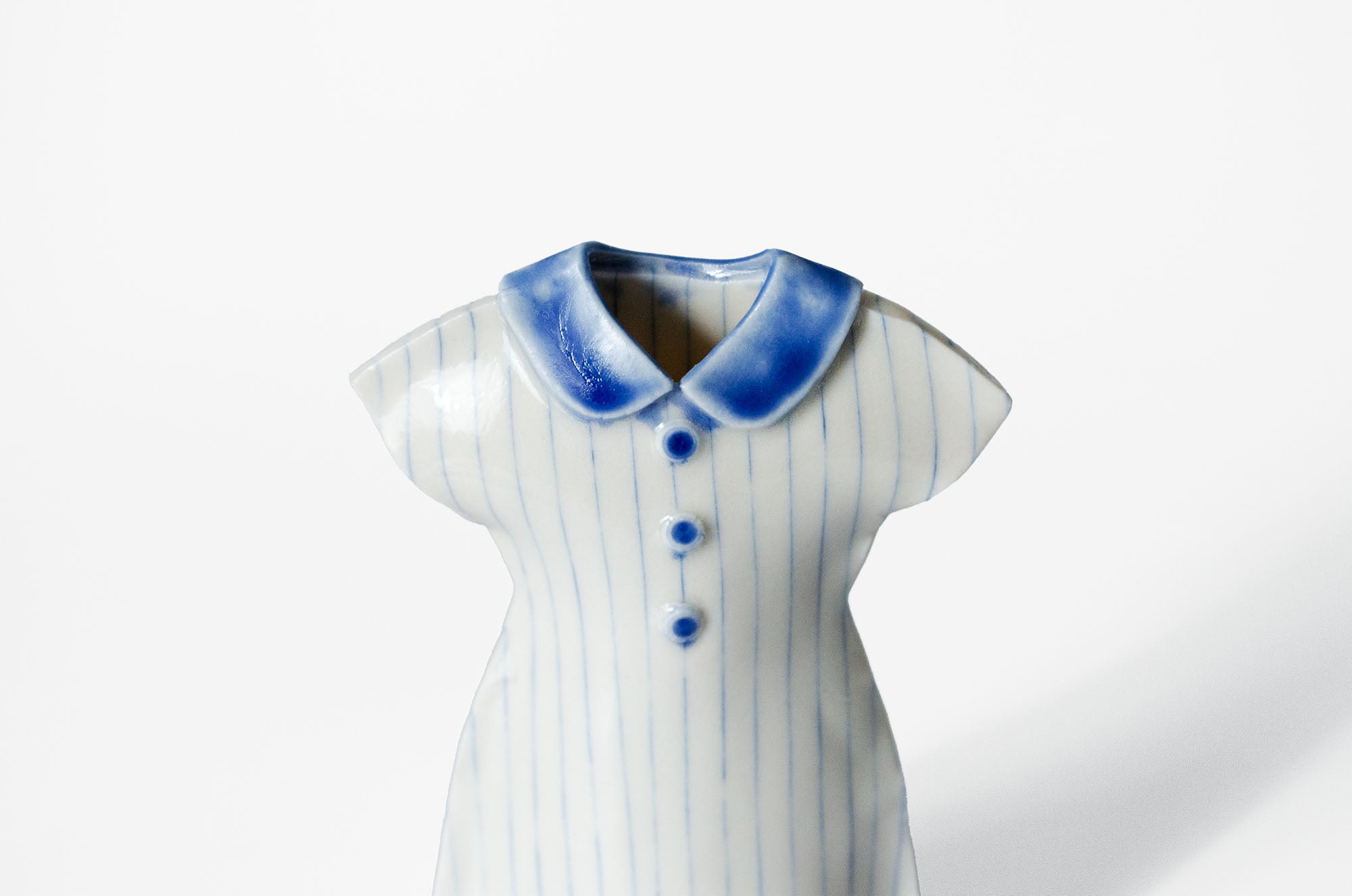 Nerikomi Porcelain Dress Shape Bud Vase