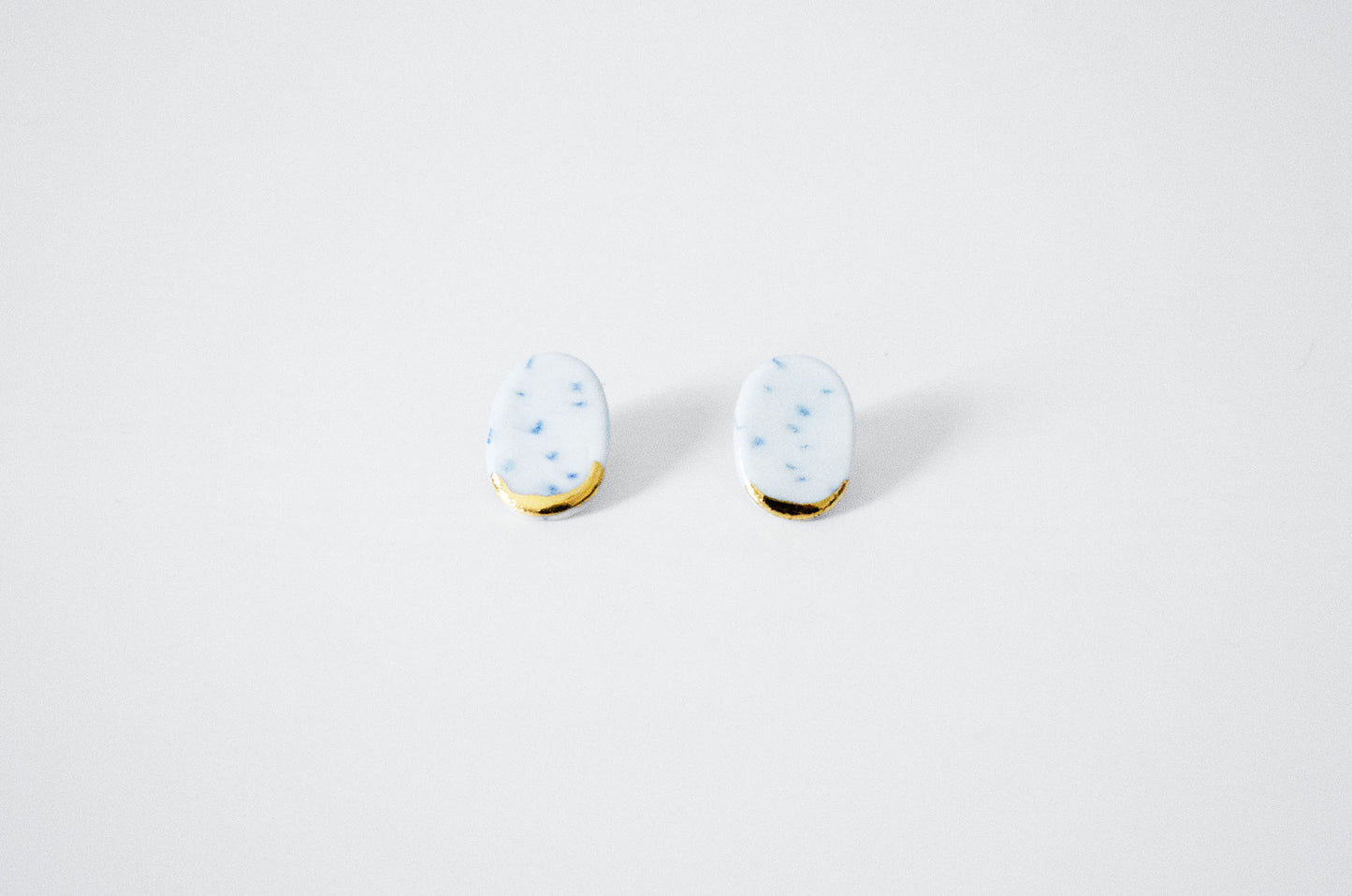 Gilded Nerikomi Porcelain Earrings