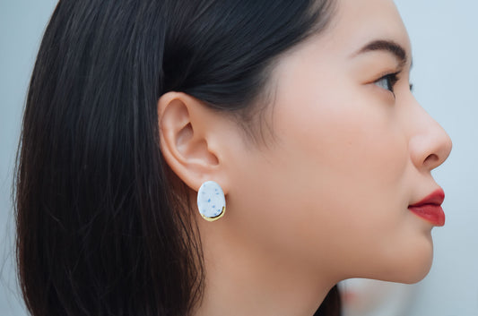 Gilded Nerikomi Porcelain Earrings