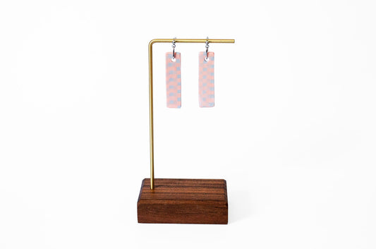 Nerikomi Gingham Rectangular Earrings