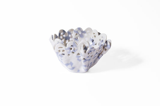Nerikomi Floral Pattern Lace Candle Holder