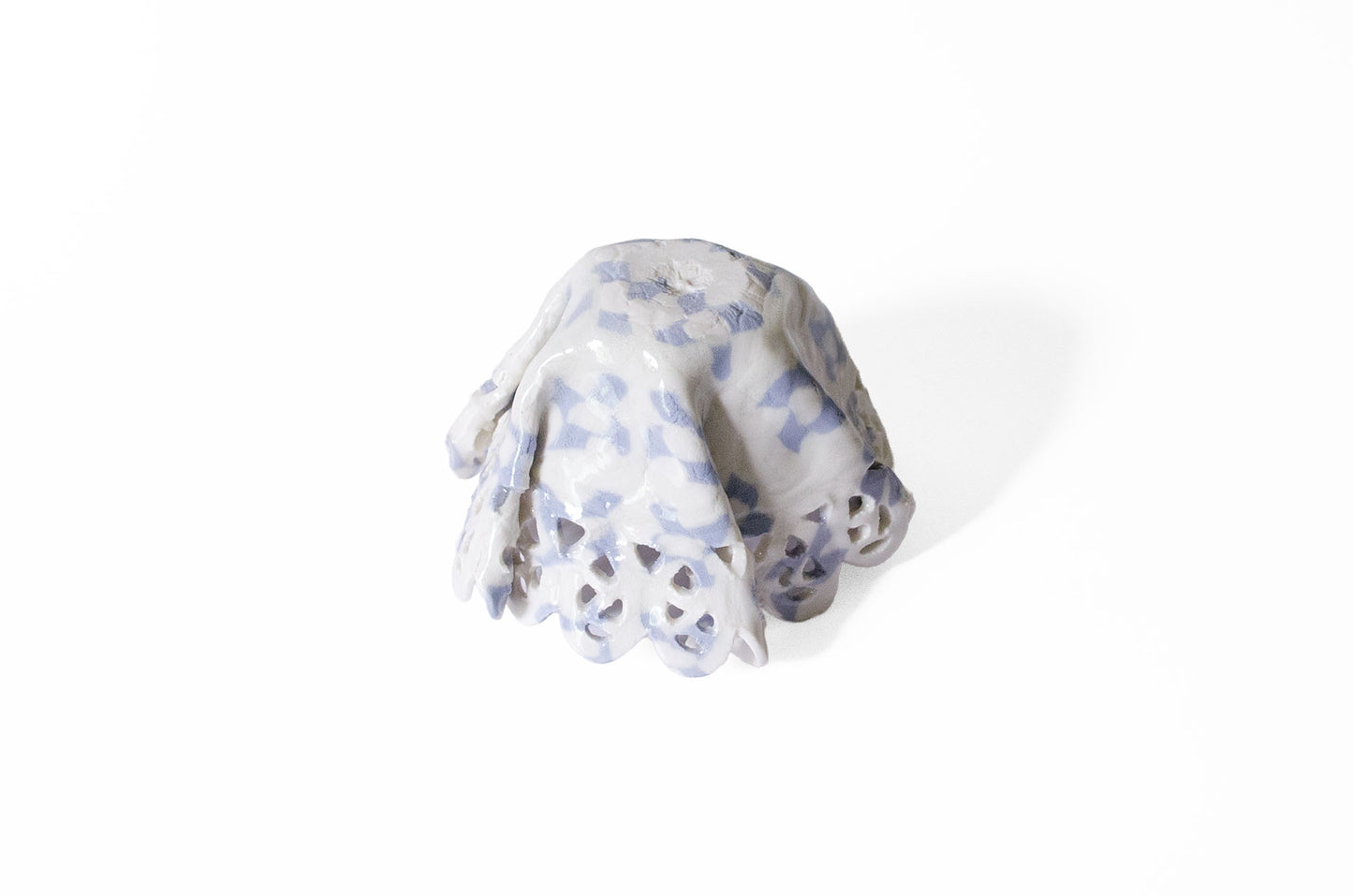 Nerikomi Floral Pattern Lace Candle Holder