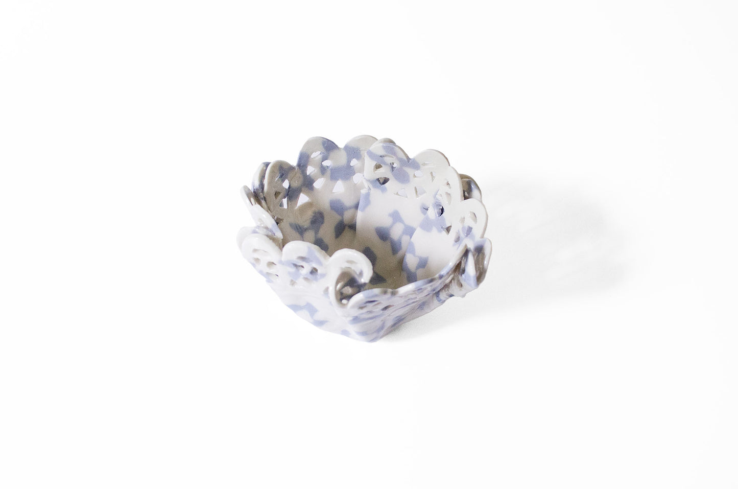 Nerikomi Floral Pattern Lace Candle Holder