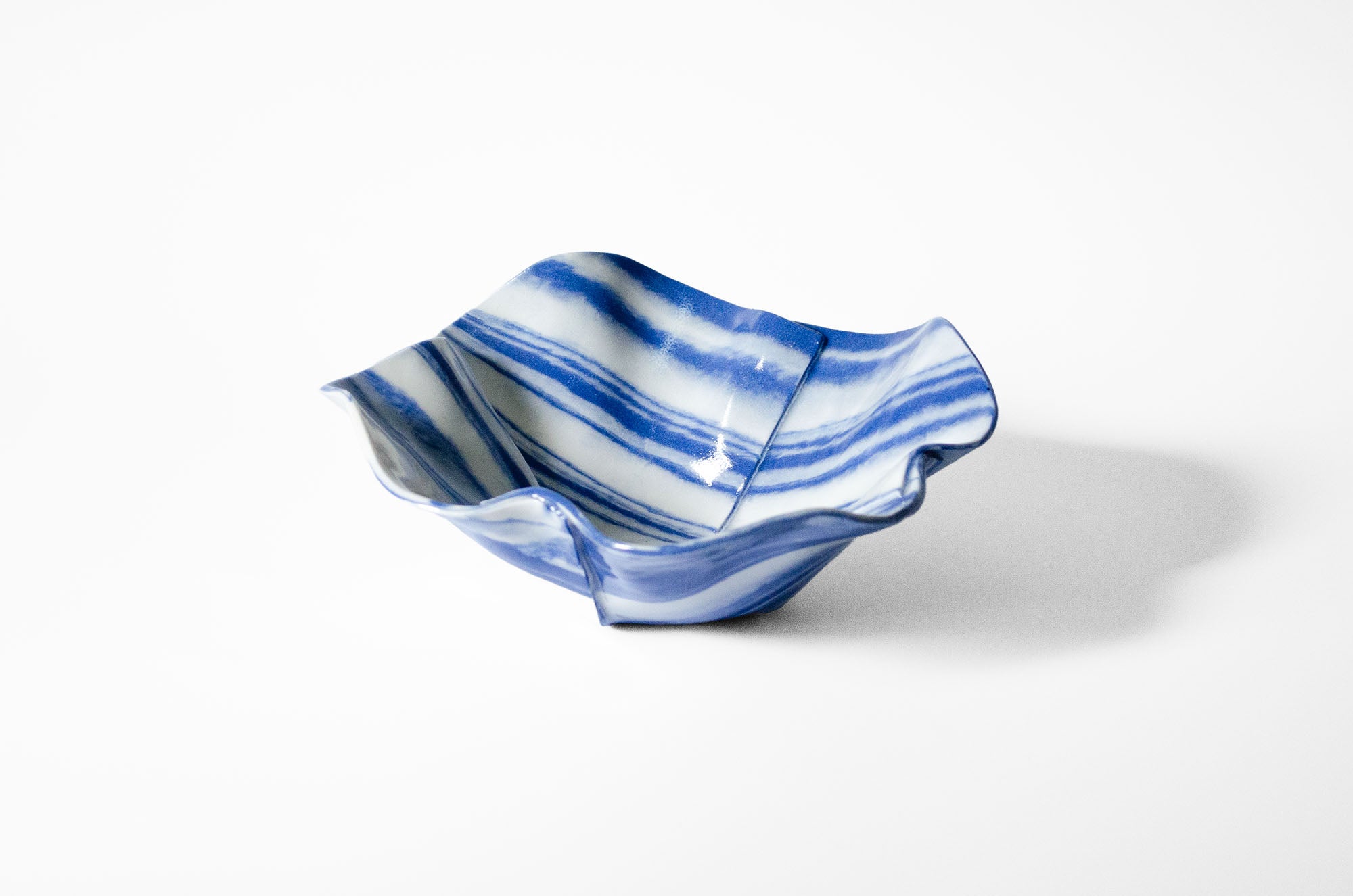 Origami Pottery Neriage Ruffle Bowl