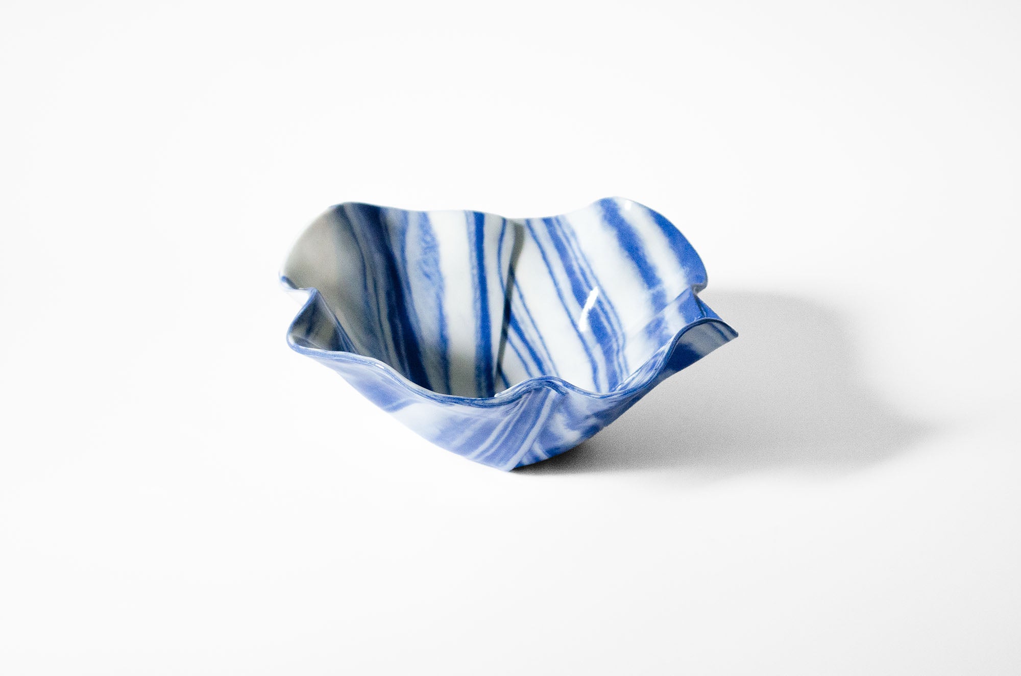 Origami Pottery Neriage Ruffle Bowl