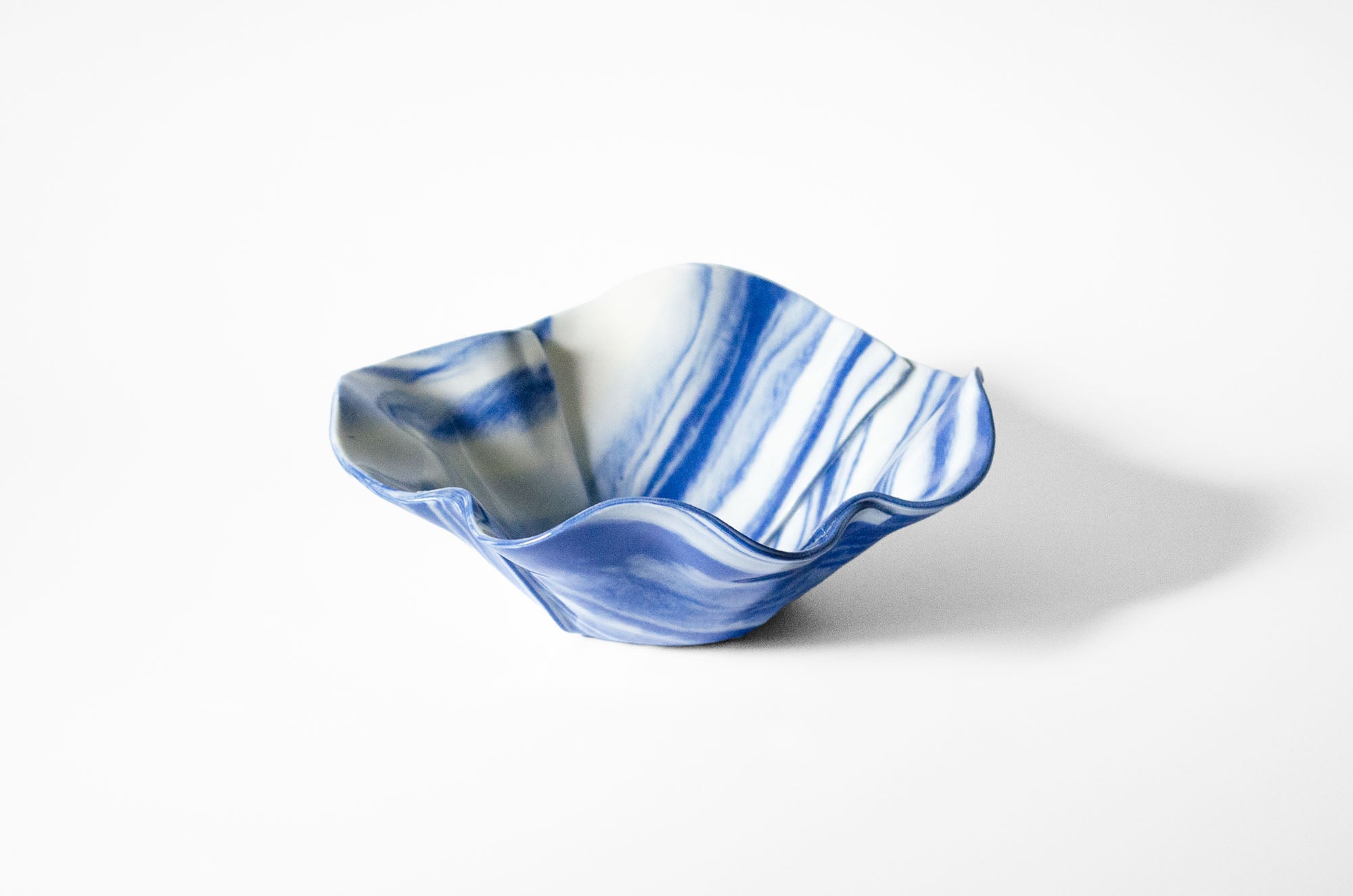 Origami Pottery Neriage Ruffle Bowl
