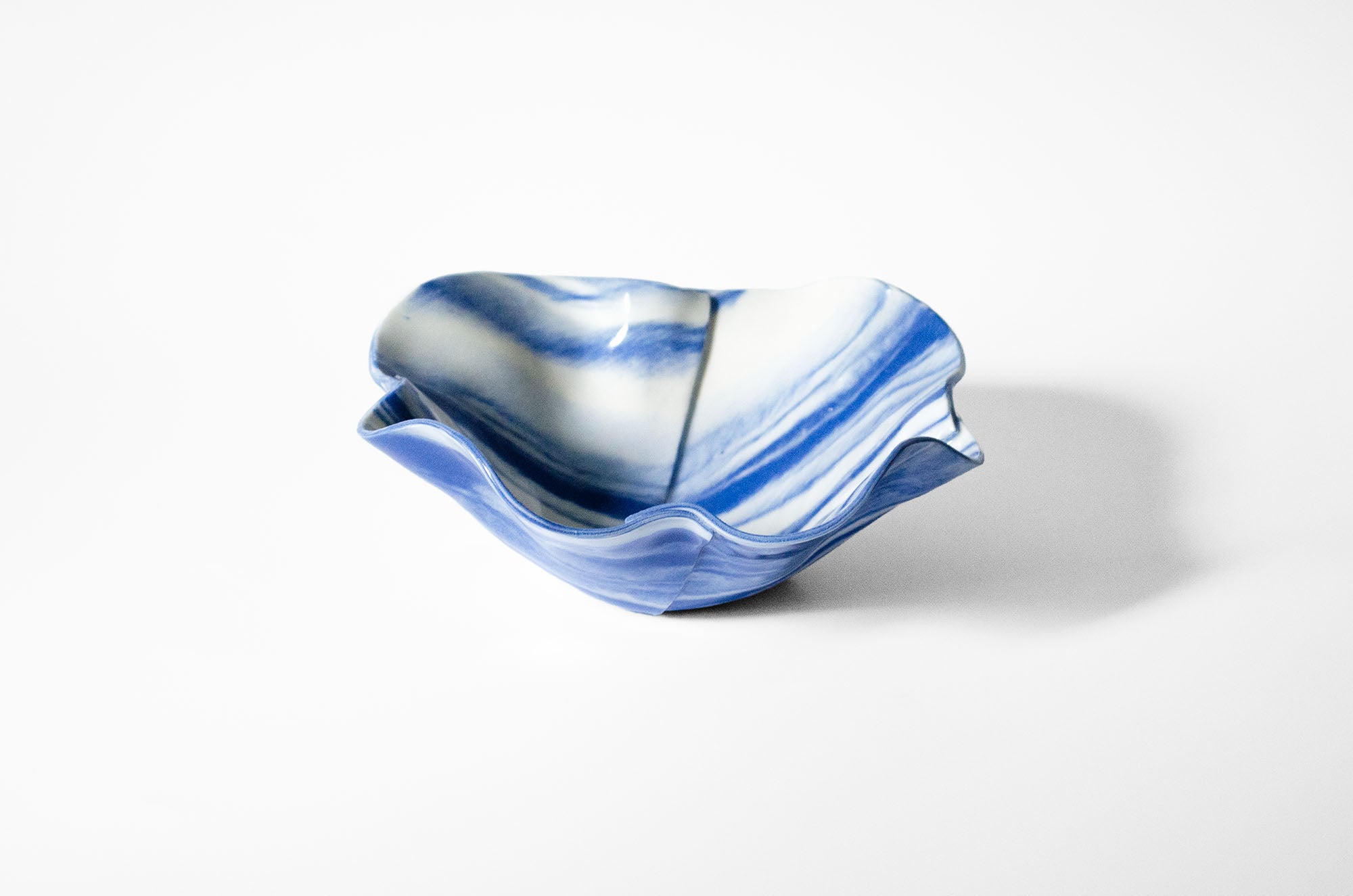 Origami Pottery Neriage Ruffle Bowl