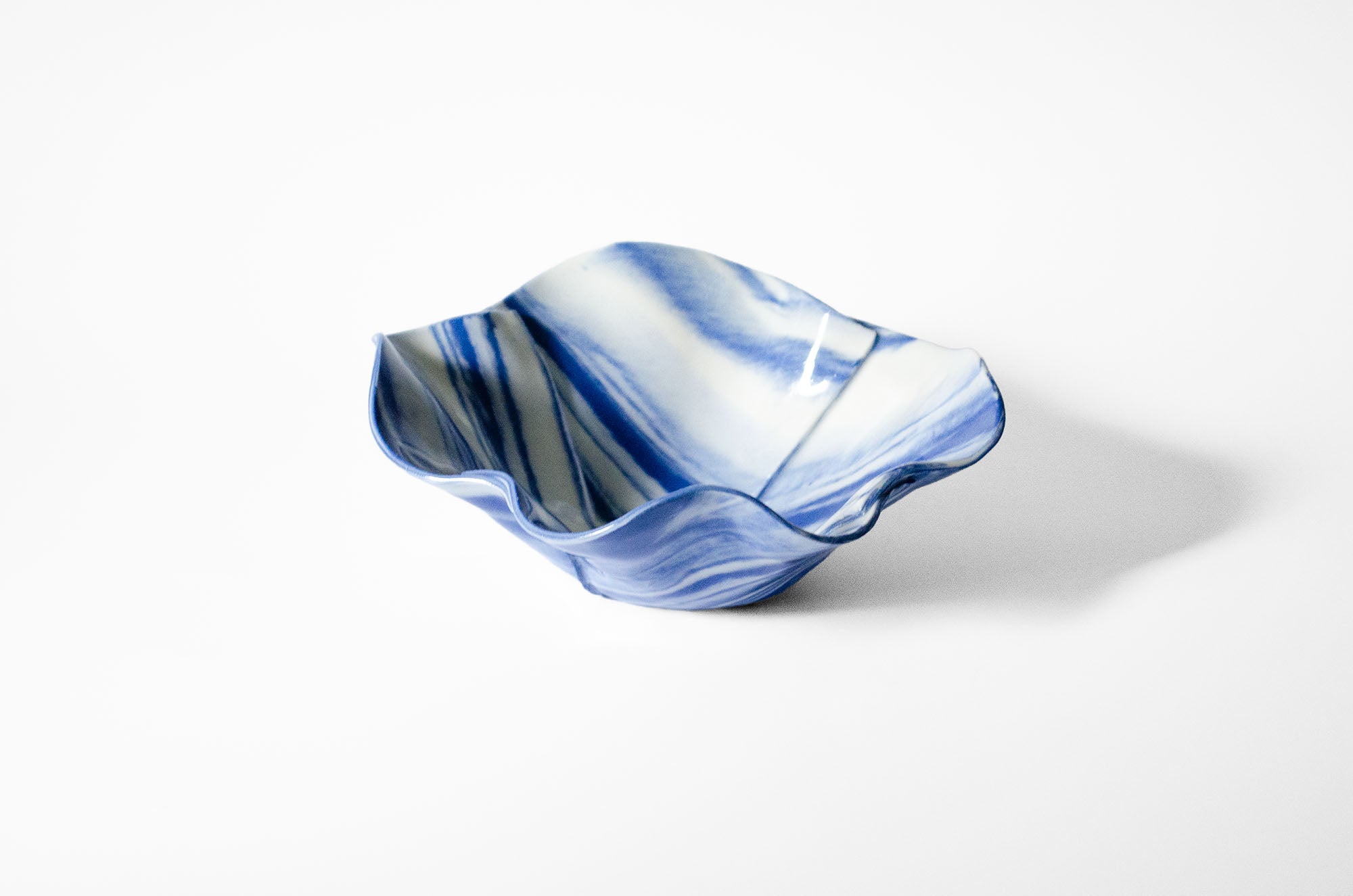 Origami Pottery Neriage Ruffle Bowl