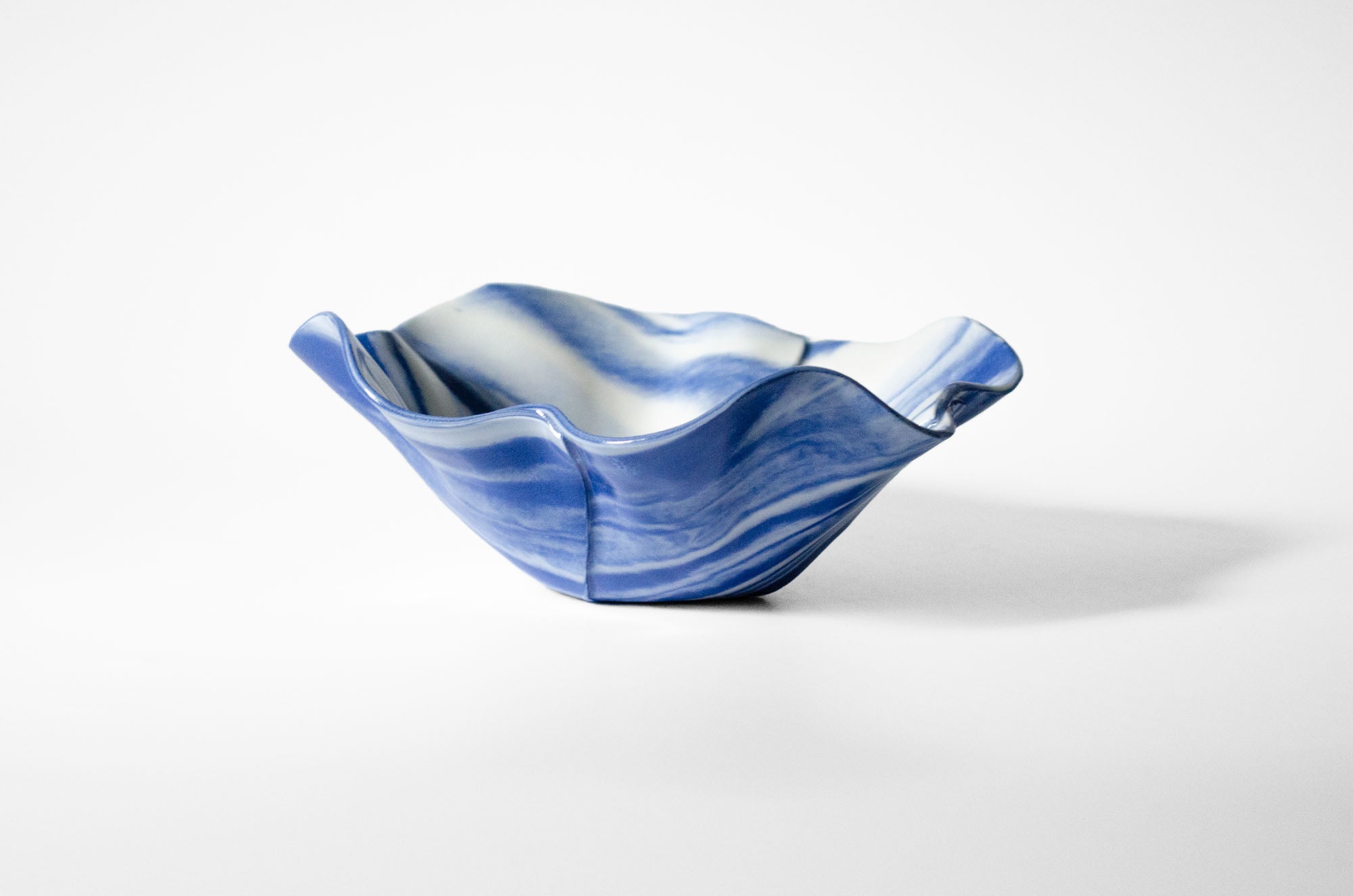 Origami Pottery Neriage Ruffle Bowl