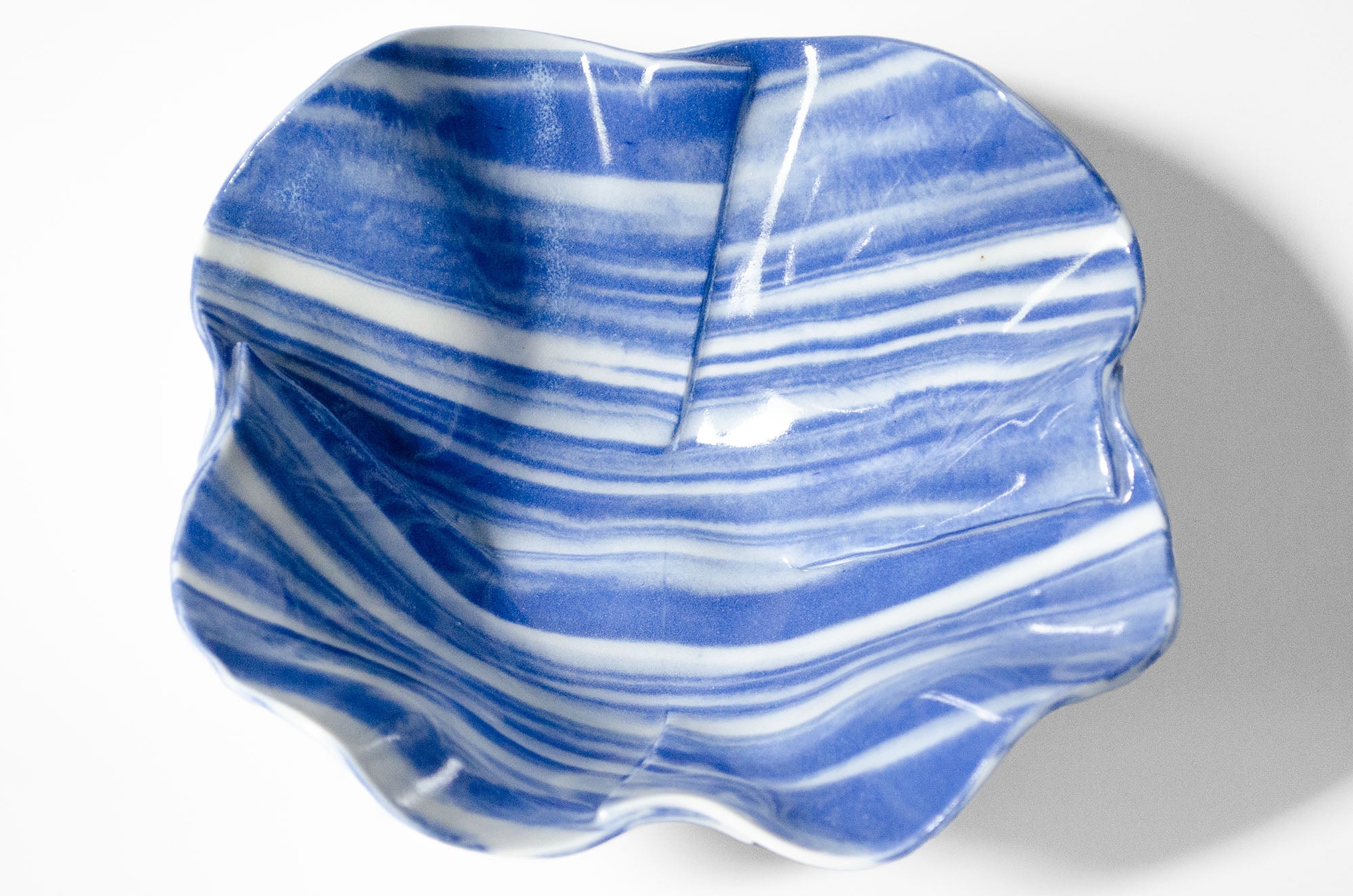 Origami Pottery Neriage Ruffle Bowl