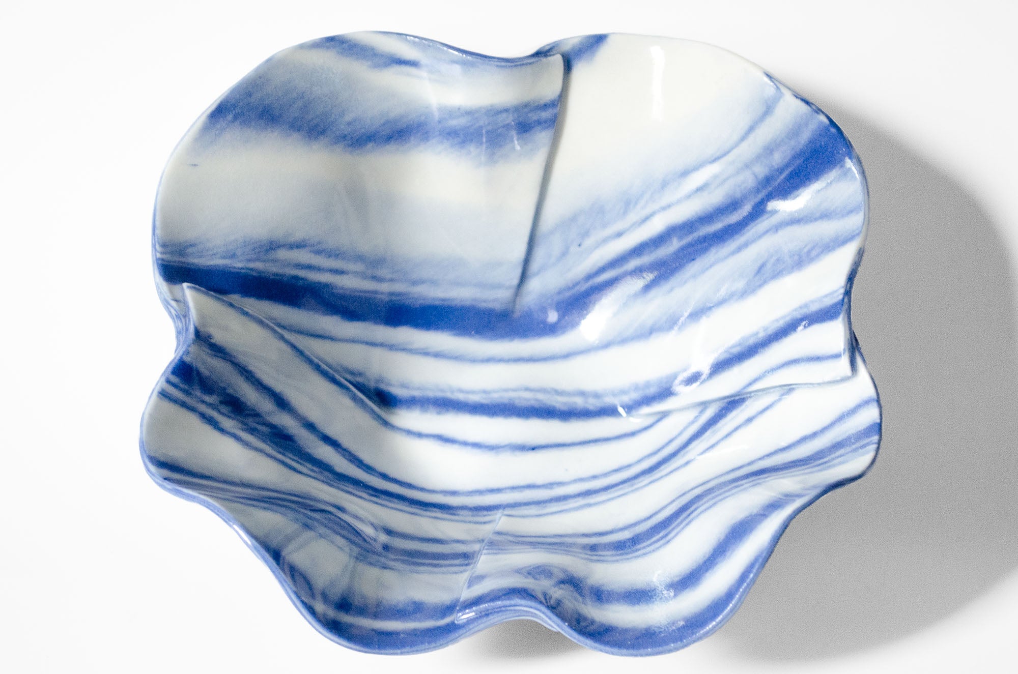 Origami Pottery Neriage Ruffle Bowl