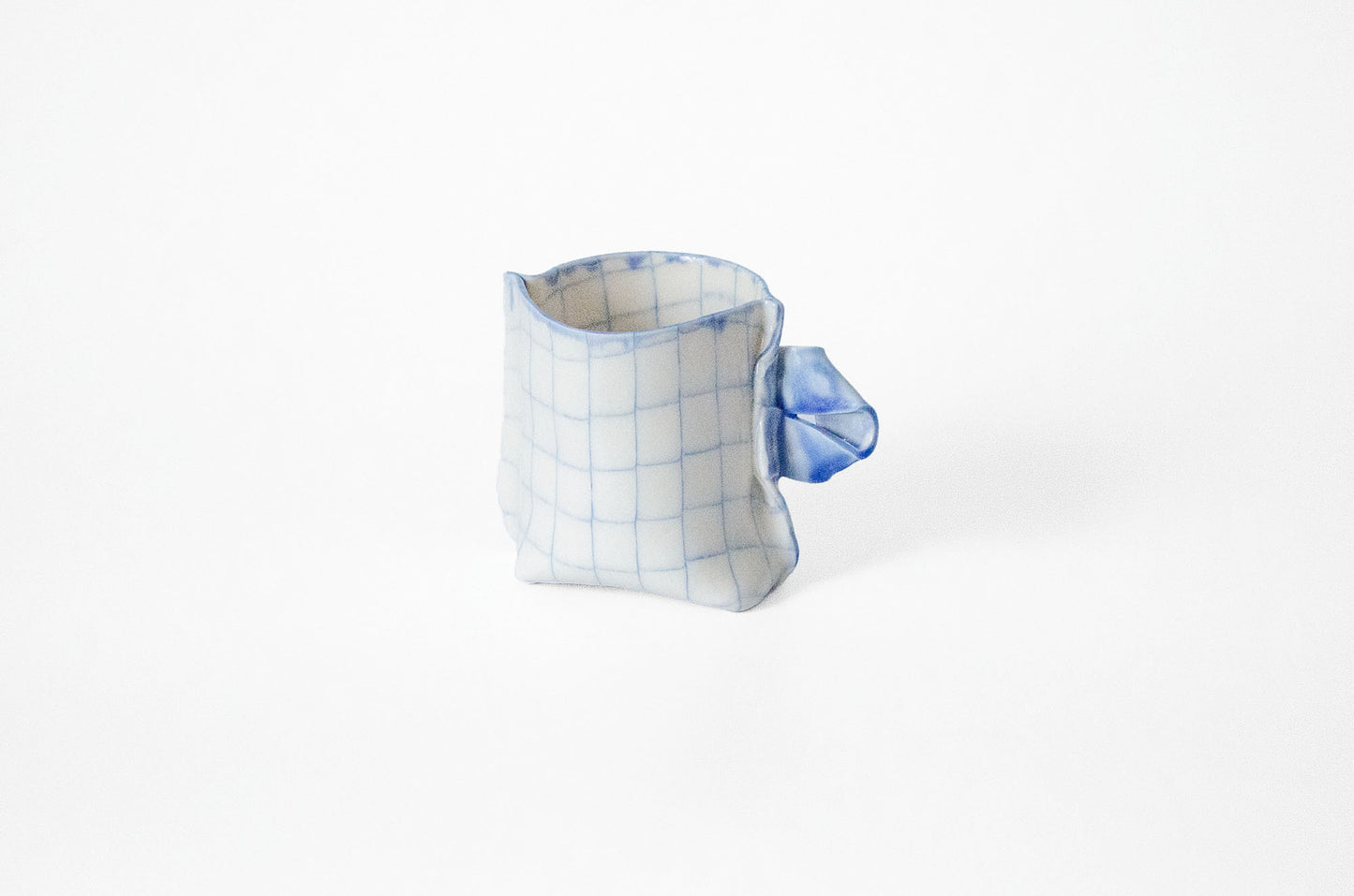Nerikomi Check Pattern Origami Teacup + Plate Bundle