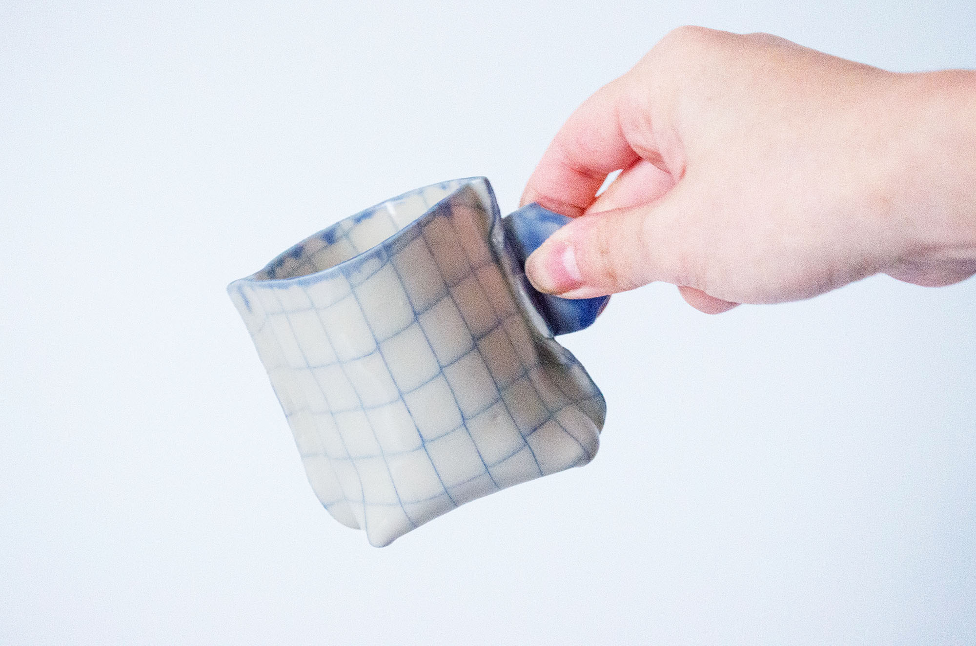 Nerikomi Check Pattern Origami Teacup