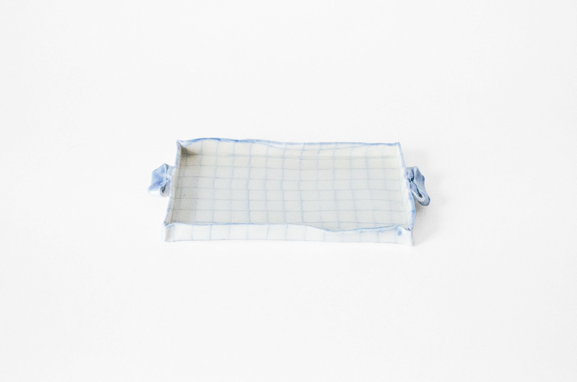 Nerikomi Check Pattern Origami Tea Plate