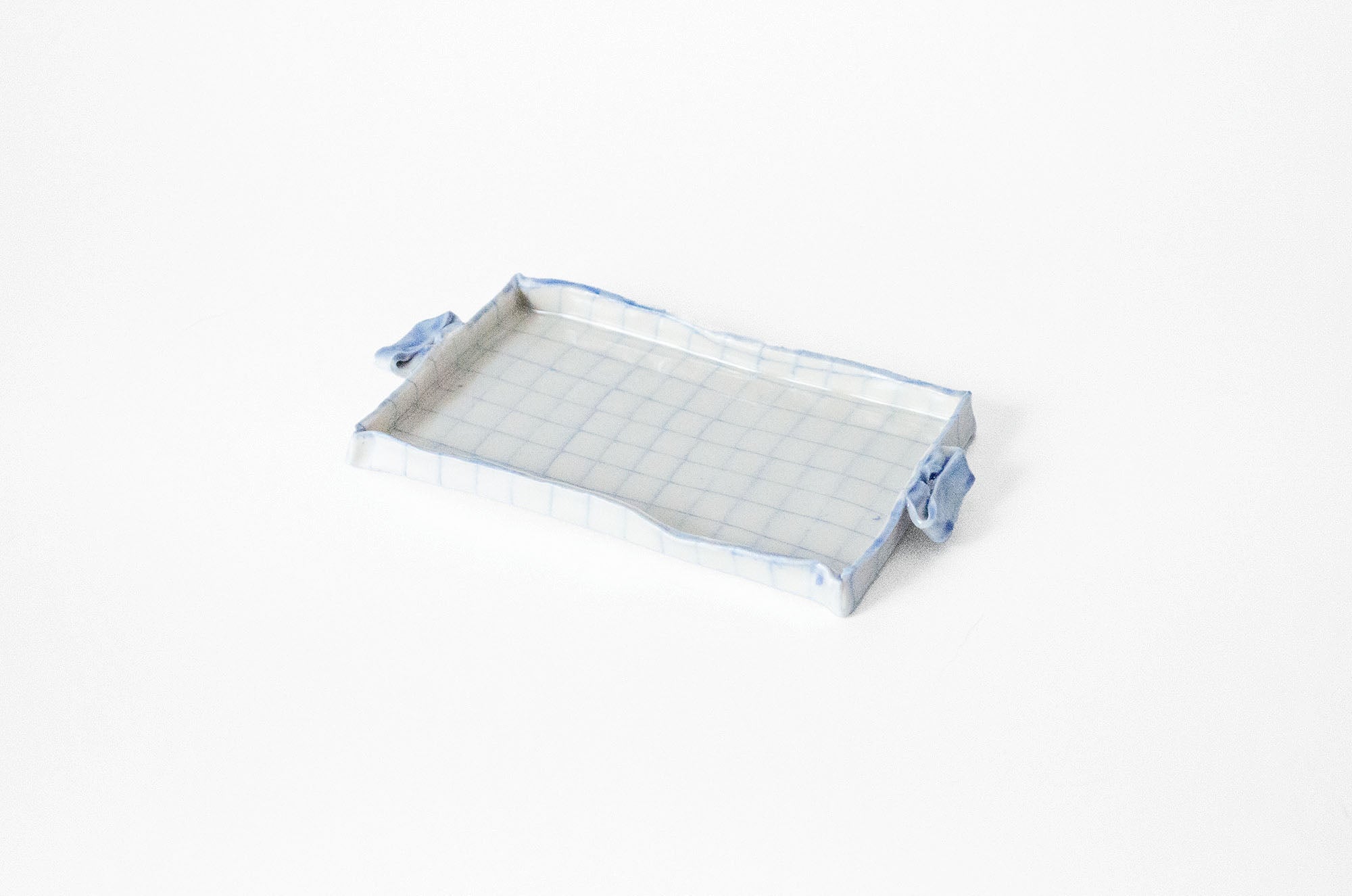 Nerikomi Check Pattern Origami Tea Plate