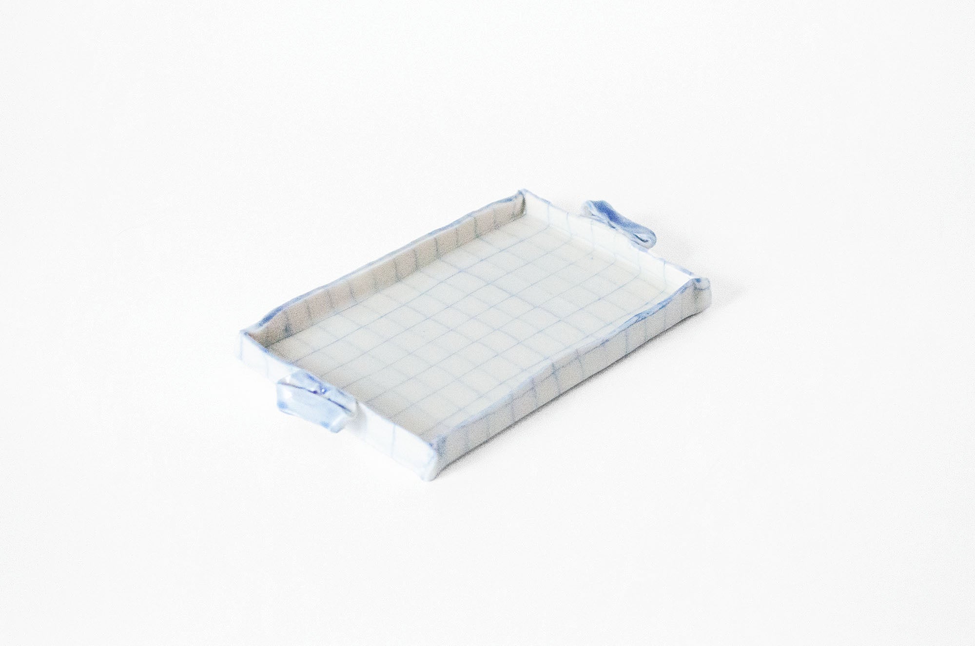 Nerikomi Check Pattern Origami Tea Plate